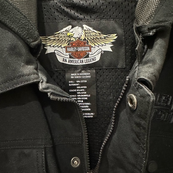 Harley Davidson Mens Hooded Waxed Riding Jacket - Picture 3 of 6